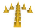 Traffic cones arrow