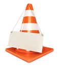 Traffic cones. Blank sheet