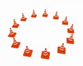Traffic cones located on a cir Royalty Free Stock Photo