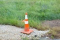 traffic cones and orange stripes close up Royalty Free Stock Photo