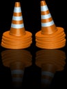 Traffic cones piles Royalty Free Stock Photo
