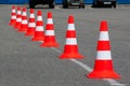 Traffic cones on road Royalty Free Stock Photo