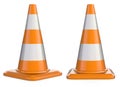 Traffic cones. Road sign isolated over white background Royalty Free Stock Photo