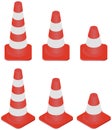 Traffic Cones set. Royalty Free Stock Photo