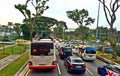 Traffic congestion along a main road in Singapore
