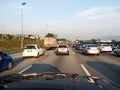 Traffic congestion on highways in Malaysia.