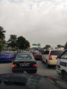 Traffic congestion on highways in Malaysia.