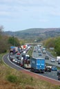 Traffic congestion on M6 motorway, Lancashire Royalty Free Stock Photo