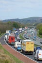 Traffic congestion on M6 motorway, Lancashire Royalty Free Stock Photo