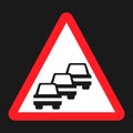 Traffic Congestion sign flat icon