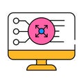 traffic control flat icon color illustration