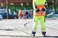 Traffic control manager watching order