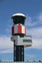 Traffic controll tower isolated in close-up at Rotterdam The Hague Airport. Royalty Free Stock Photo