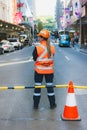 Traffic controller in Sydney CBD.