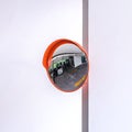 Traffic convex mirror at car park