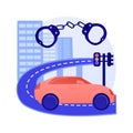 Traffic crime abstract concept vector illustration.