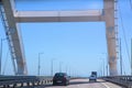 Traffic on the Crimean bridge Royalty Free Stock Photo