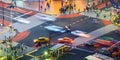 Traffic crosses an ntersection in Shibuya, Tokyo, Japan