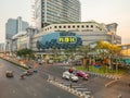 Traffic crossroads in Bangkok