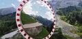 The traffic curve mirror, Traffic mirror safety Royalty Free Stock Photo