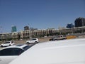 I35 Street view of dallas Texas skyline