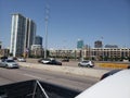 I35 Street view of dallas Texas skyline Royalty Free Stock Photo