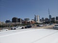 I35 Street view of dallas Texas skyline Royalty Free Stock Photo