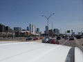 I35 Street view of dallas Texas skyline Royalty Free Stock Photo