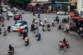 Traffic at the Dong Kinh Nghia Thuc Square, Hanoi Royalty Free Stock Photo