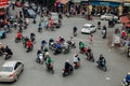 Traffic at the Dong Kinh Nghia Thuc Square, Hanoi Royalty Free Stock Photo