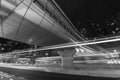 Light trail of traffic in downtown district of Hong Kong city at night Royalty Free Stock Photo