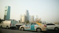 DUBAI, UAE - AUGUST 20, 2014: Traffic in Dubai in a summer day.