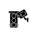 Traffic enforcement camera black glyph icon