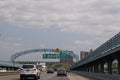 Traffic exiting the Benjamin Franklin Bridge