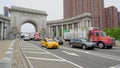 traffic exiting the Manhatten bridge into Chinatown