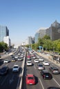 Traffic flow on the main road of the West Second Ring Road in Beijing