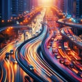 Traffic Flow A timelapse of cars passing by capturing the consta