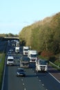 Traffic flowing M6 motorway Lancashire countryside Royalty Free Stock Photo