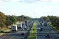 Traffic flowing M6 motorway Lancashire countryside Royalty Free Stock Photo