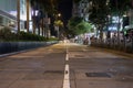 Traffic is fluid on Nathan Road in Kowloon, Hong Kong. Royalty Free Stock Photo