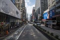 Traffic is fluid on Nathan Road in Kowloon, Hong Kong. Royalty Free Stock Photo