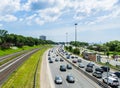 Traffic on Gardiner Expressway in Toronto, facing east. Royalty Free Stock Photo