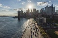 Traffic going into Manhattan, NYC Royalty Free Stock Photo