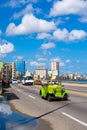 Traffic on the Havana malecon avenue