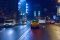 Night high traffic on Victoriei square