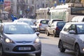 Traffic near University square from Bucharest Royalty Free Stock Photo