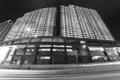 High rise residential building in downtown of Hong Kong city at night Royalty Free Stock Photo