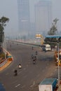 Traffic on the highway in new Delhi and u -Turn