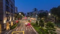 Old Hill Street Police Station historic building in Singapore night to day timelapse. Royalty Free Stock Photo