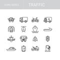 Traffic icons series isolated on white